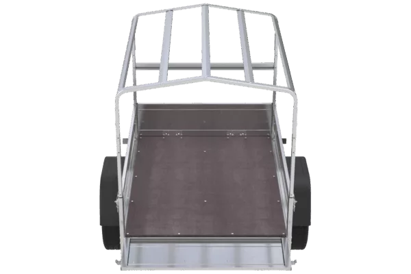 Anhänger 150 KIPP 150x106 cm [mit blauer Hochplane, Hochspriegel und Stützrad] – Bild 6