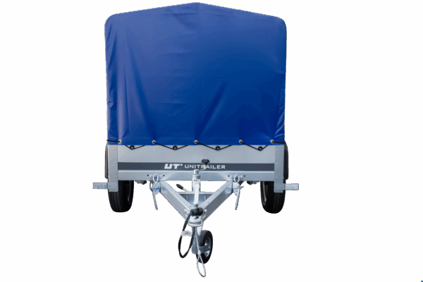 Anhänger Garden Trailer 200 KIPP 200x106 cm 750 kg [mit Hochspriegel, blauer Hochplane und Stützrad] – Bild 5