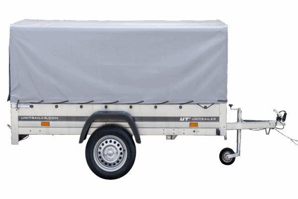 Anhänger Pkw 230x125 Garden Trailer 230 KIPP Unitrailer 750 kg mit Stützrad, Hochplane und Hochspriegel – Bild 3