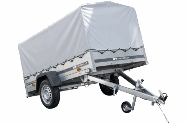 Anhänger Pkw 230x125 Garden Trailer 230 KIPP Unitrailer 750 kg mit Stützrad, Hochplane und Hochspriegel