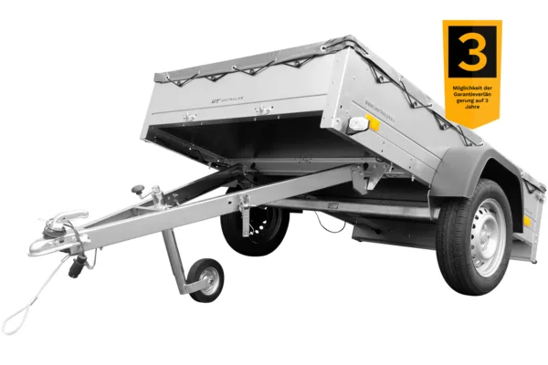 Anhänger für Pkws Garden Trailer 201 KIPP 200x125 cm 750 kg [mit Flachplane, Stützrad und Flachplaneträger] – Bild 3