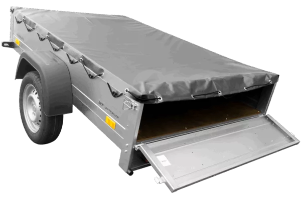 Anhänger für Pkws Garden Trailer 201 KIPP 200x125 cm 750 kg [mit Flachplane, Stützrad und Flachplaneträger] – Bild 7