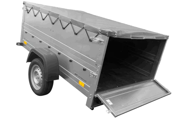 Anhänger kippbar GARDEN TRAILER 201 KIPP mit zusätzlichen Bordwänden, Stützrad und Flachplane – Bild 6