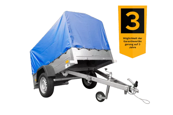 Anhänger mit Plane GARDEN TRAILER 201 KIPP [mit Stützrad, blauer Hochplane und Hochspriegel] – Bild 2