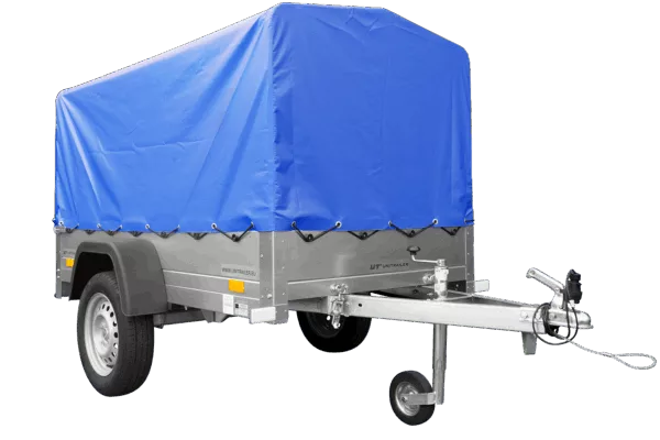 Anhänger mit Plane GARDEN TRAILER 201 KIPP [mit Stützrad, blauer Hochplane und Hochspriegel]