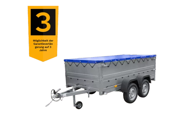Anhänger mit zwei Achsen Garden Trailer 264/2 KIPP [inkl. zusätzliche Bordwände und Flachplane] – Bild 3