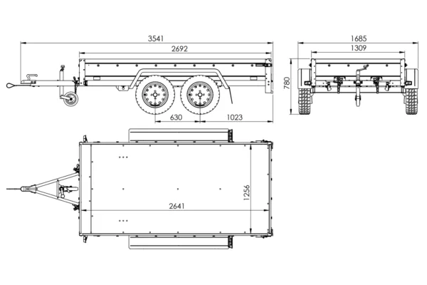 Anhänger mit zwei Achsen Garden Trailer 264/2 KIPP [inkl. zusätzliche Bordwände und Flachplane] – Bild 2