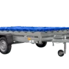 Einachsanhänger 264x150 UNITRAILER GARDEN 265 KIPP mit einem Flachplanenträger und blauer Plane – Bild 3