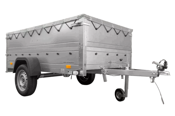 Faltbarer Anhänger GARDEN TRAILER 230 KIPP mit zusätzlichen Bordwänden, Stützrad und Flachplane – Bild 6