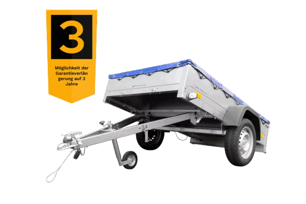 Garden Trailer 201 KIPP mit Flachplane, Stützrad und Planenträgern – Bild 3