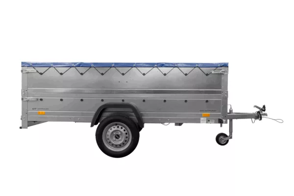 Großer Anhänger 750 kg GARDEN TRAILER 264 KIPP mit Bordwandaufsatz [zusätzliche 40 cm], Stützrad und blauer Flachplane – Bild 4