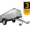 Großer Anhänger 750 kg GARDEN TRAILER 264 KIPP mit Bordwandaufsatz [zusätzliche 40 cm], Stützrad und blauer Flachplane – Bild 3