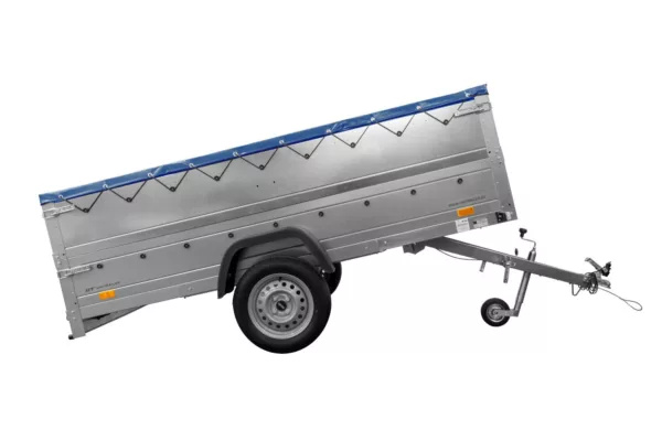 Großer Anhänger 750 kg GARDEN TRAILER 264 KIPP mit Bordwandaufsatz [zusätzliche 40 cm], Stützrad und blauer Flachplane – Bild 5