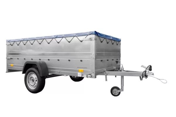 Großer Anhänger 750 kg GARDEN TRAILER 264 KIPP mit Bordwandaufsatz [zusätzliche 40 cm], Stützrad und blauer Flachplane – Bild 6