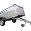 Großer Anhänger 750 kg GARDEN TRAILER 264 KIPP mit Bordwandaufsatz [zusätzliche 40 cm], Stützrad und blauer Flachplane