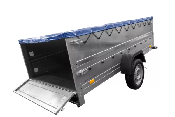 Großer Anhänger 750 kg GARDEN TRAILER 264 KIPP mit Bordwandaufsatz [zusätzliche 40 cm], Stützrad und blauer Flachplane – Bild 7