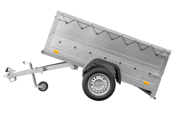 Kippbarer Pkw Anhänger GARDEN TRAILER 200 KIPP mit zusätzlichen Bordwänden, Stützrad und Flachplane – Bild 3