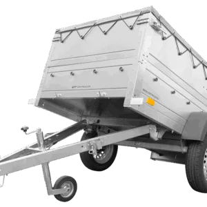 Kippbarer Pkw Anhänger GARDEN TRAILER 200 KIPP mit zusätzlichen Bordwänden, Stützrad und Flachplane