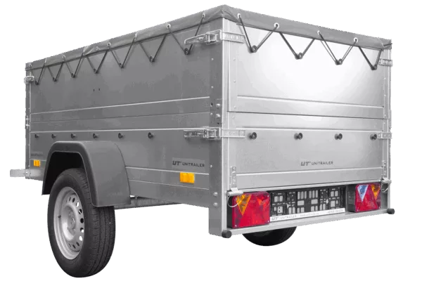 Kippbarer Pkw Anhänger GARDEN TRAILER 200 KIPP mit zusätzlichen Bordwänden, Stützrad und Flachplane – Bild 7