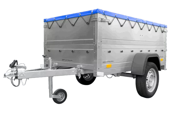 Kippbarer Pkw Anhänger GARDEN TRAILER 200 KIPP mit zusätzlichen Bordwänden, Stützrad und Flachplane – Bild 3
