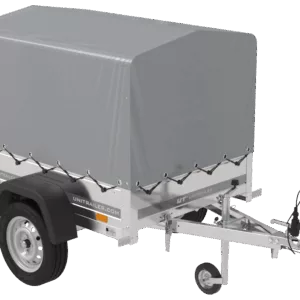 Kipper Anhänger 750 kg Garden Trailer 150 KIPP 150x106 cm [mit Hochplane, Hochspriegel und Stützrad]