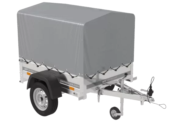 Kipper Anhänger 750 kg Garden Trailer 150 KIPP 150x106 cm [mit Hochplane, Hochspriegel und Stützrad]