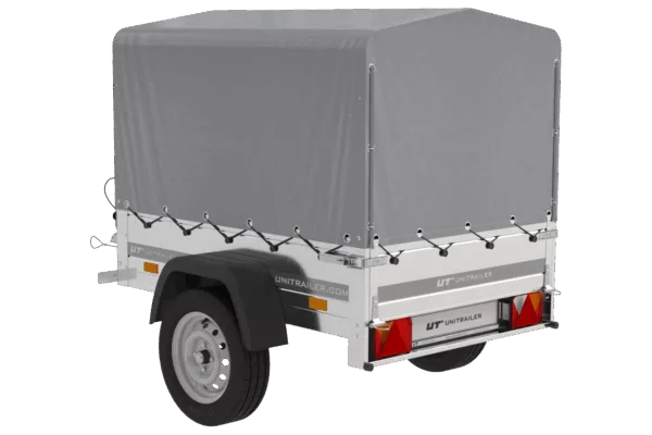 Kipper Anhänger 750 kg Garden Trailer 150 KIPP 150x106 cm [mit Hochplane, Hochspriegel und Stützrad] – Bild 2