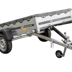 Kipper Pkw Anhänger Garden Trailer 230 KIPP [230 cm x 125 cm] mit Flachplane, Stützrad und Planenträger