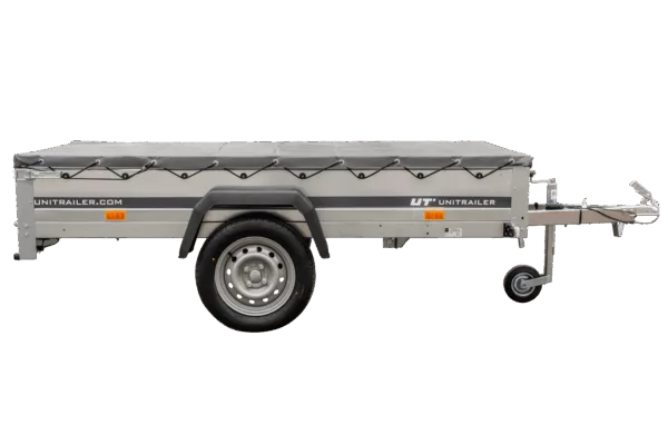 Kipper Pkw Anhänger Garden Trailer 230 KIPP [230 cm x 125 cm] mit Flachplane, Stützrad und Planenträger – Bild 5