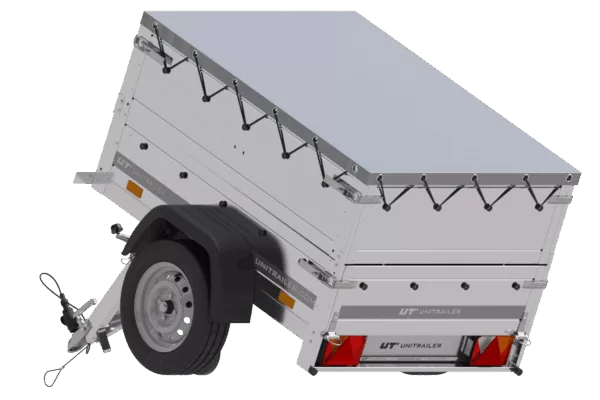 Neu Anhänger GARDEN TRAILER 150 KIPP mit zusätzlichen Bordwänden, Stützrad und Flachplane – Bild 4