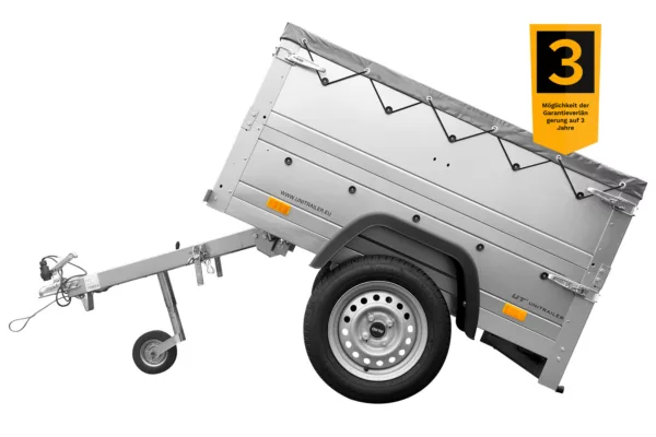 Neu Anhänger GARDEN TRAILER 150 KIPP mit zusätzlichen Bordwänden, Stützrad und Flachplane – Bild 5