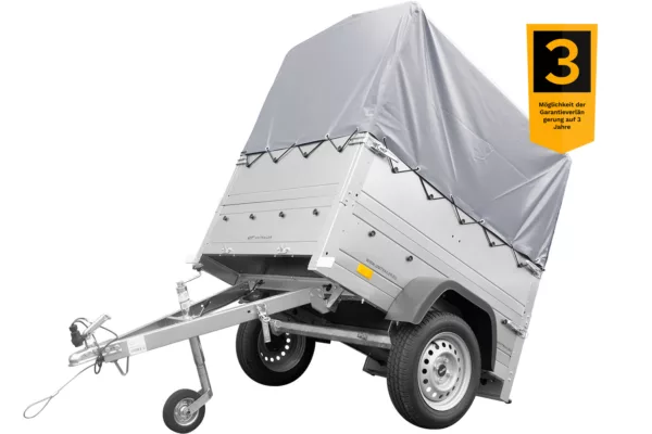 Neuanhänger Kipper ungebremst GARDEN TRAILER 150 KIPP mit zusätzlichen Bordwänden, Stützrad, Hochplane und Hochspriegel – Bild 3