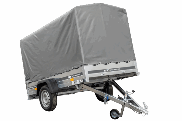 PKW Anhänger 230x125 Garden Trailer 230 KIPP Unitrailer 750 kg mit Stützrad, 110 cm hoher Plane und Hochspriegel