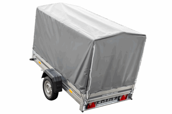 PKW Anhänger 230x125 Garden Trailer 230 KIPP Unitrailer 750 kg mit Stützrad, 110 cm hoher Plane und Hochspriegel – Bild 5