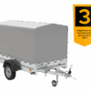 PKW Anhänger 230x125 Garden Trailer 230 KIPP Unitrailer 750 kg mit Stützrad, 110 cm hoher Plane und Hochspriegel – Bild 4
