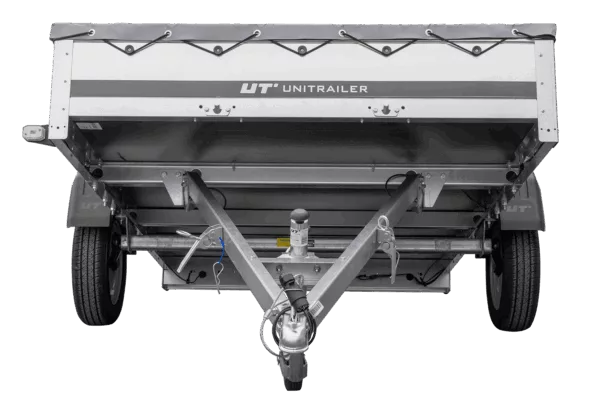 PKW Anhänger 264x150 UNITRAILER GARDEN 265 KIPP mit Flachplanenträger und grauer Plane – Bild 6