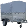 Pkw Anhänger 750 kg ungebremst GARDEN TRAILER 201 KIPP mit zusätzlichen Bordwänden, Stützrad, Hochplane und Hochspriegel – Bild 4
