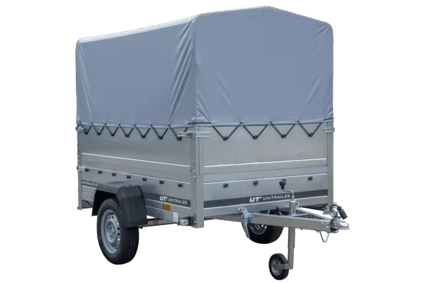 Pkw Anhänger 750 kg ungebremst GARDEN TRAILER 201 KIPP mit zusätzlichen Bordwänden, Stützrad, Hochplane und Hochspriegel – Bild 4