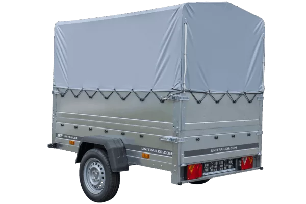 Pkw Anhänger 750 kg ungebremst GARDEN TRAILER 201 KIPP mit zusätzlichen Bordwänden, Stützrad, Hochplane und Hochspriegel – Bild 7