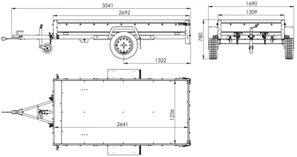 Pkw Anhänger GARDEN TRAILER 264 KIPP mit Stützrad, zusätzlichen Bordwänden, Hochplane und Hochspriegel – Bild 4