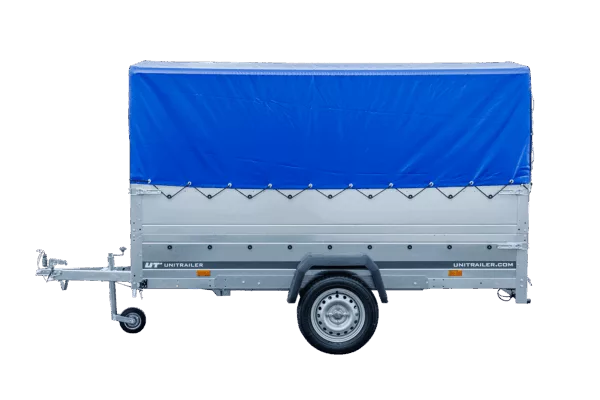 Pkw Anhänger GARDEN TRAILER 264 KIPP mit Stützrad, zusätzlichen Bordwänden, Hochplane und Hochspriegel – Bild 3
