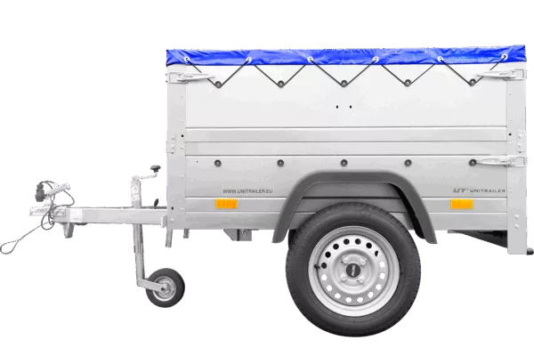 Pkw Anhänger Neu GARDEN TRAILER 150 KIPP mit zusätzlichen Bordwänden, Stützrad und blauer Flachplane – Bild 6