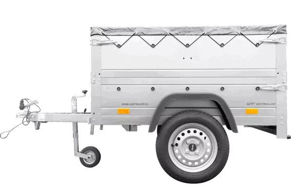 Pkw Anhänger Neu GARDEN TRAILER 150 KIPP mit zusätzlichen Bordwänden, Stützrad und grauer Flachplane – Bild 5
