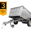 Pkw Anhänger kippbar 750 kg GARDEN TRAILER 201 KIPP mit zusätzlichen Bordwänden, Stützrad und grauer Flachplane – Bild 3