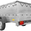 Pkw Anhänger kippbar 750 kg GARDEN TRAILER 201 KIPP mit zusätzlichen Bordwänden, Stützrad und grauer Flachplane – Bild 7