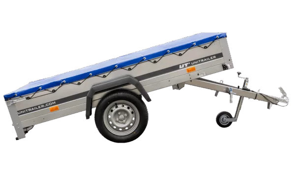 Pkw-Kippanhänger Garden Trailer 230 KIPP [230 cm x 125 cm] mit Flachplane, Stützrad und Planenträger – Bild 4