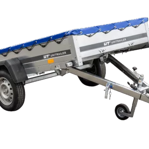 Pkw-Kippanhänger Garden Trailer 230 KIPP [230 cm x 125 cm] mit Flachplane, Stützrad und Planenträger