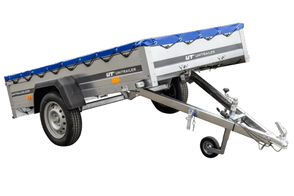 Pkw-Kippanhänger Garden Trailer 230 KIPP [230 cm x 125 cm] mit Flachplane, Stützrad und Planenträger