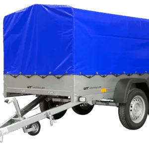 UNITRAILER GARDEN TRAILER ANHÄNGER 264/2 KIPP MIT STÜTZRAD, RAHMEN H-800 UND BLAUER ABDECKUNG