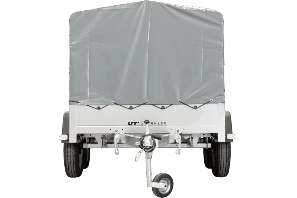 UNITRAILER GARDEN TRAILER ANHÄNGER 264/2 KIPP MIT STÜTZRAD, SPRIEGEL UND GRAUER PLANE – Bild 4